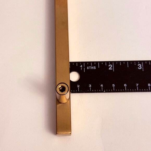 Brushed Gold Cabinet Bar Pull Set of 4 Drawer T Bar Modern Sleek Rectangular 6.5 - Picture 9 of 10